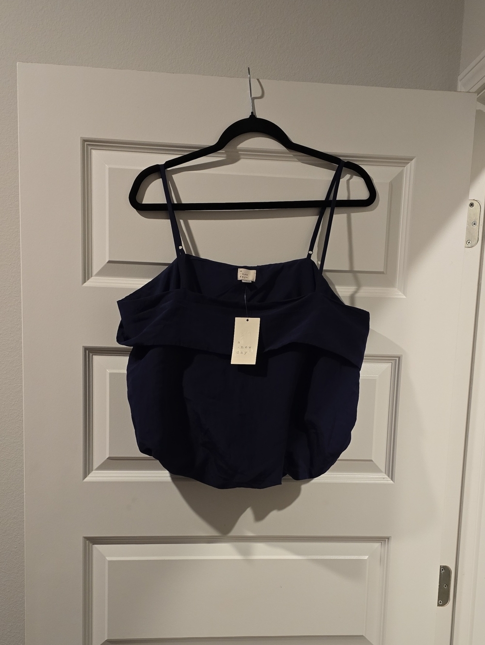 A New Day Navy Ruffle Strapless-Style Cami Top